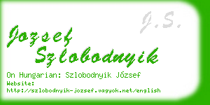 jozsef szlobodnyik business card