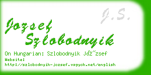 jozsef szlobodnyik business card